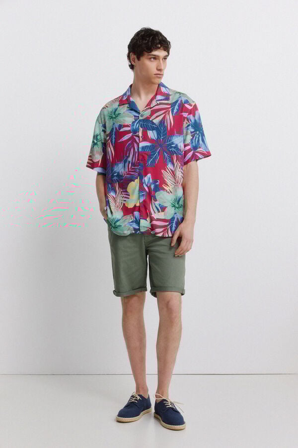 Springfield Washed 5-pocket slim fit Bermuda shorts green