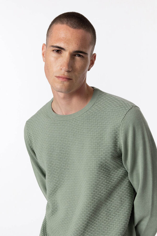 Springfield Jacquard knit jumper green