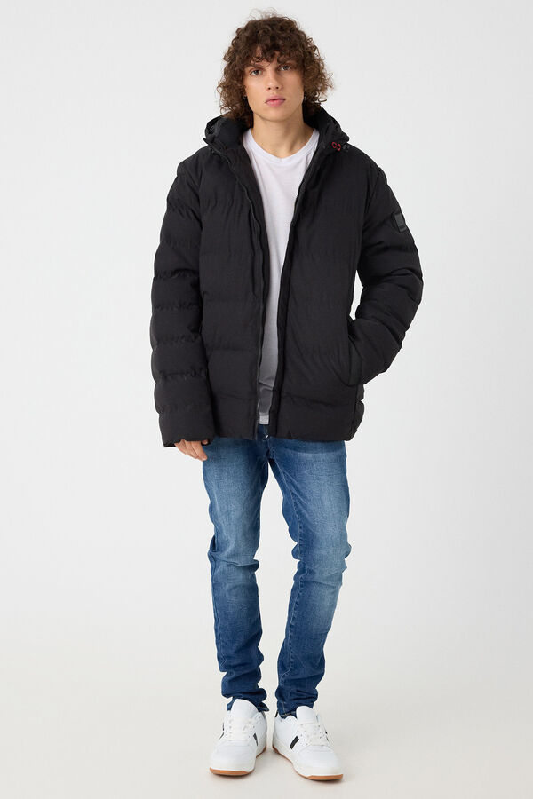 Inside Parka Con Capucha negro