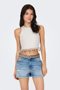 Only Camiseta crop sin mangas