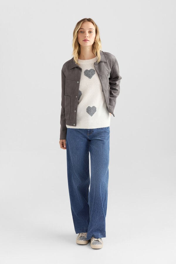 Springfield Heart print jumper beige