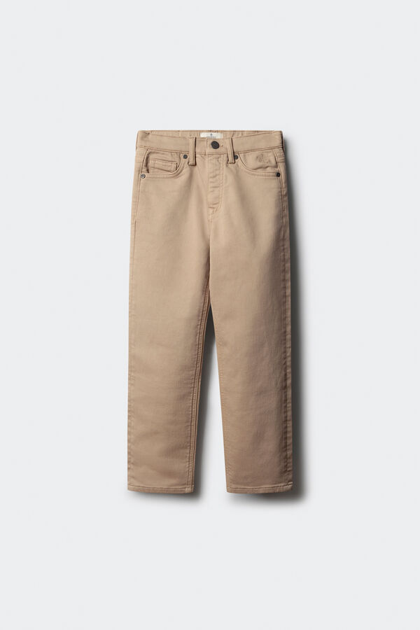 Springfield Kids Calça amarela slim fit de 5 bolsos para meninos bege