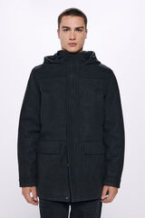 Springfield Hooded faux wool parka grey