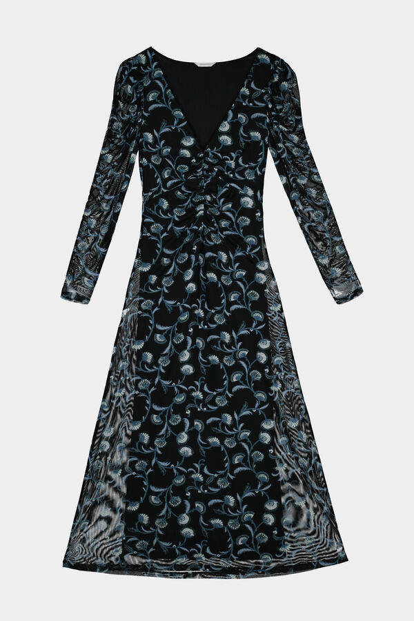 Springfield Midi haljina od šifona s printom crna