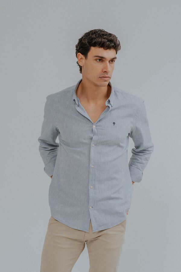 Celopman Camisa lino azul