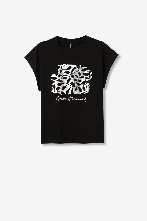 Tiffosi Metallic print T-shirt Crna