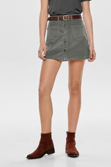 Only Saia curta de veludo cotel&ecirc; cinzento