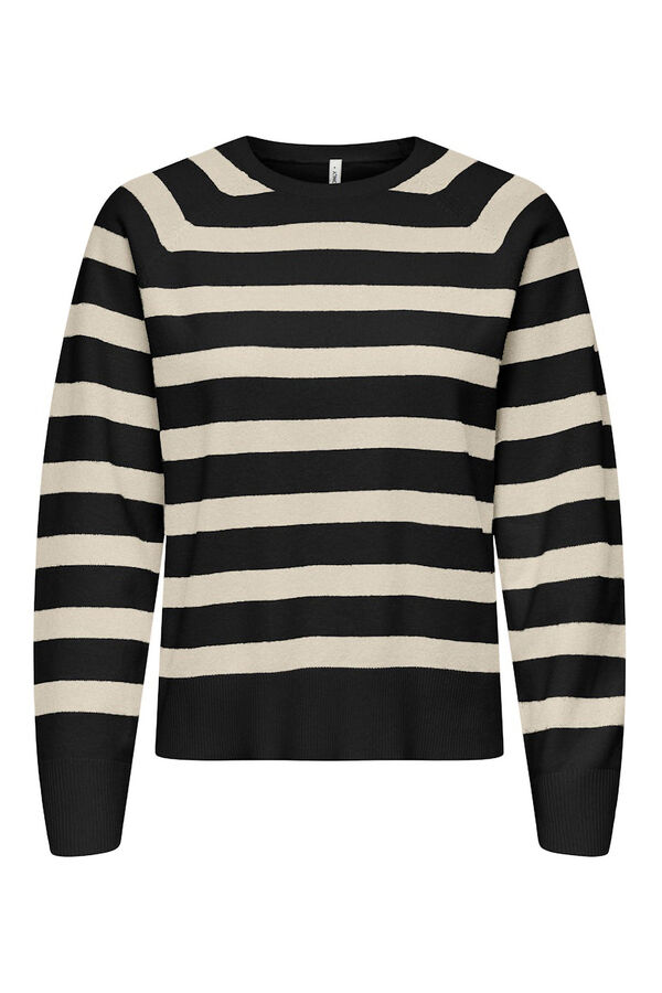 Only Gestreifter Pullover Schwarz