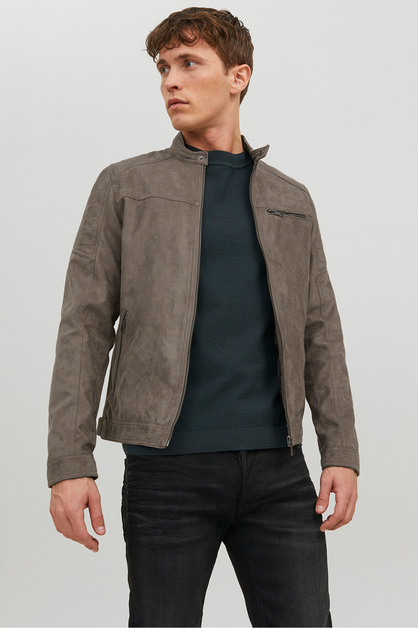 Jack & Jones Cazadora biker sint&eacute;tica