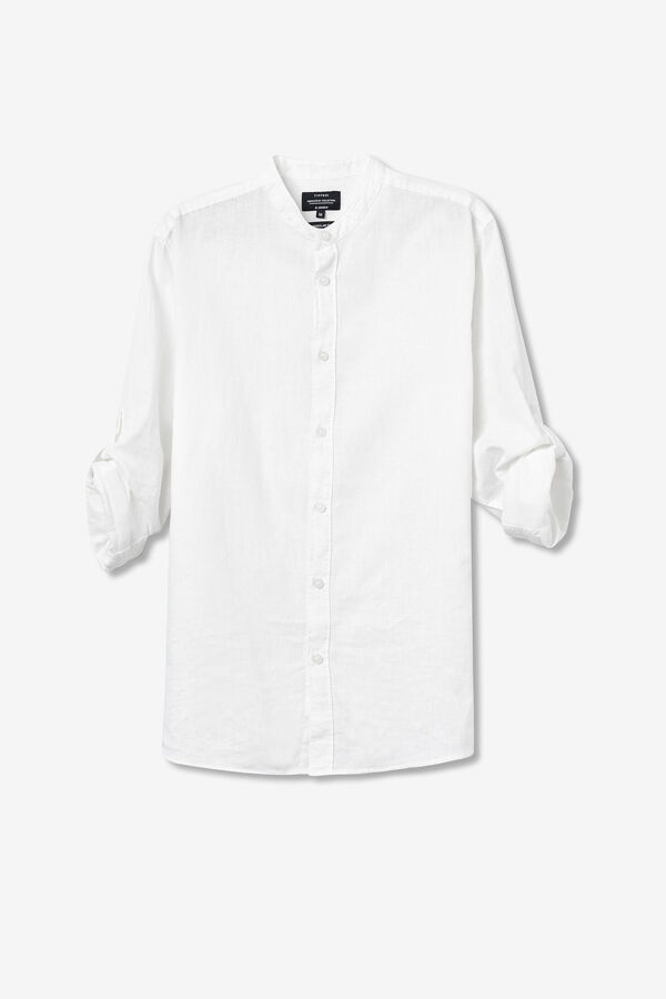 Springfield Regular Fit Linen Shirt white