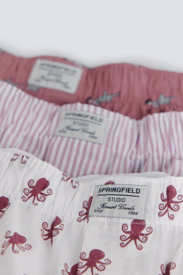Springfield Pack of 3 marine animal print boxers pink