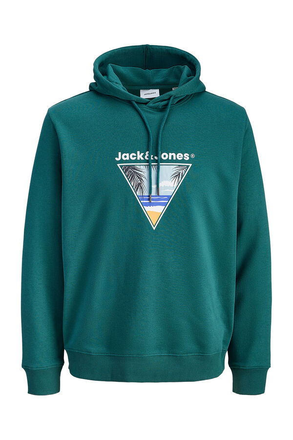 Jack & Jones Sudadera capucha algod&oacute;n suave turquesa