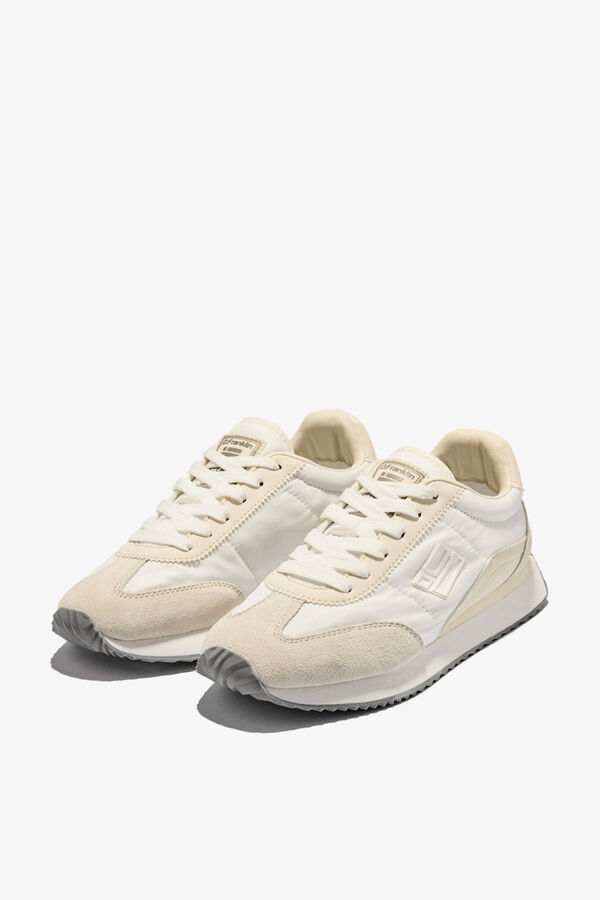 D. Franklin Zapatillas retro nylon con cord&oacute;n blanco