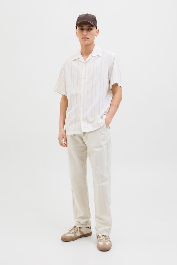 Jack & Jones Linen relaxed fit trousers grey