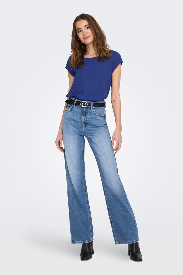 Only Camiseta manga corta azul