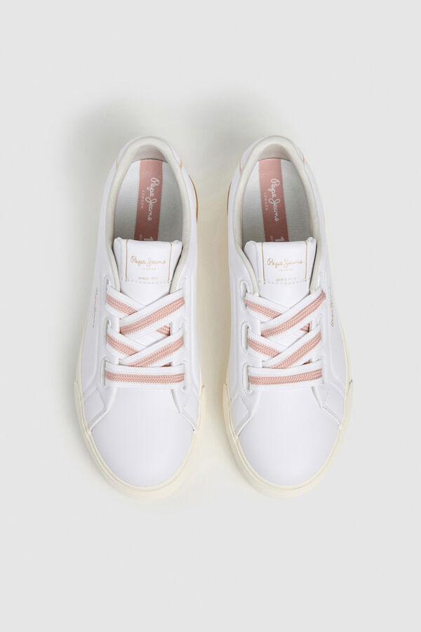 Pepe Jeans Platform trainers with logo blanc