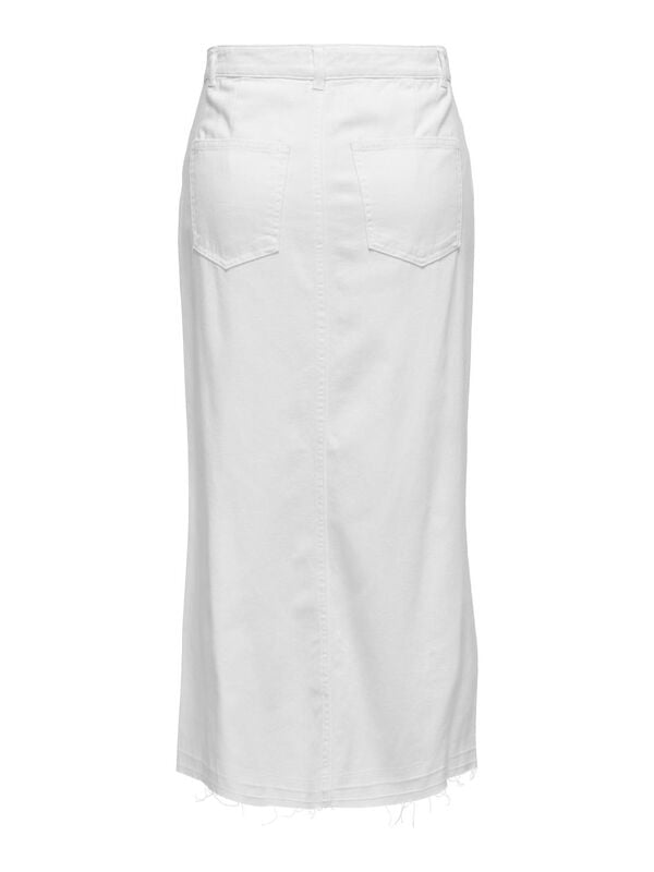 Springfield White denim midi skirt white