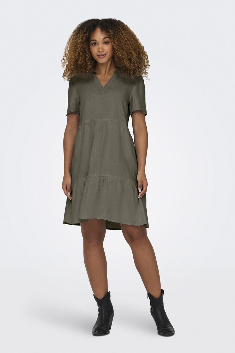 Vestido corto de lino