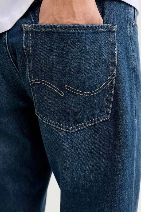 Jack & Jones Jeans relaxed tiro alto algod&oacute;n azul