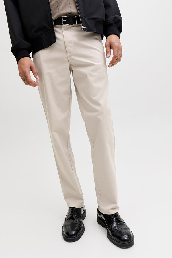 Jack & Jones Pantal&oacute;n chino regular tiro medio gris