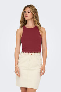 Only T-shirt crop sem mangas