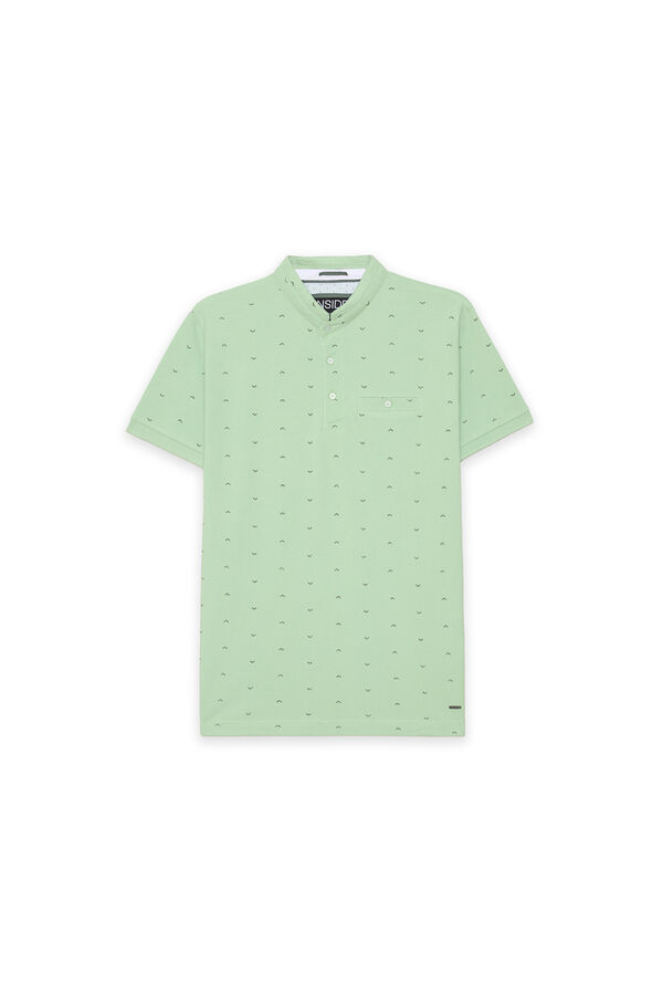 Springfield Mini print polo shirt green