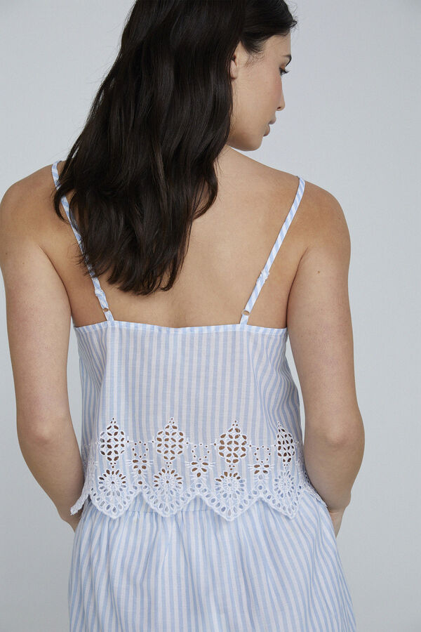 Springfield Vest top with broderie anglaise white