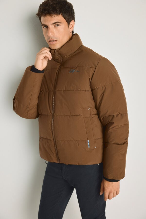 Jack & Jones High neck puffer jacket brown