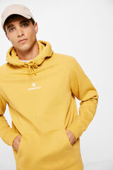 Springfield Egyszínű kapucnis pulóver logóval sárga