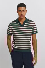 Springfield Structured striped polo shirt blue