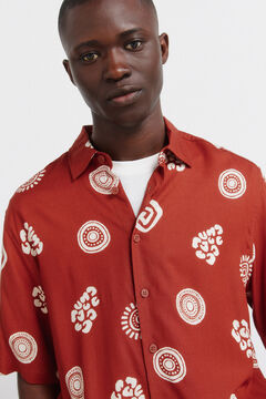Springfield Printed viscose short sleeve shirt