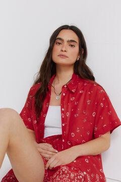 Springfield Camisa denim de manga curta