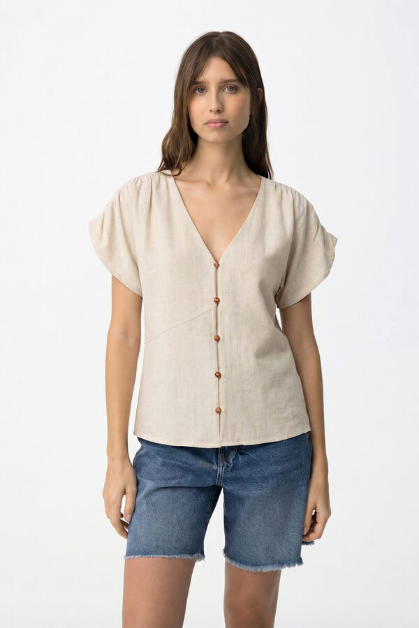 Tiffosi Blusa de manga curta bege