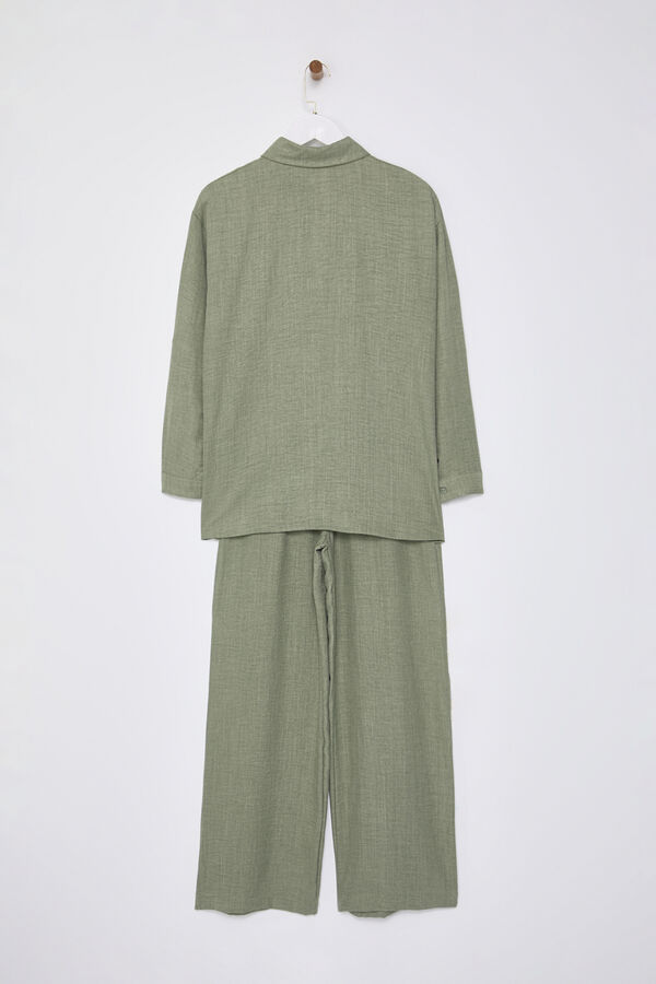 Trendyol Conjunto fluido mangas ca&iacute;das kaki