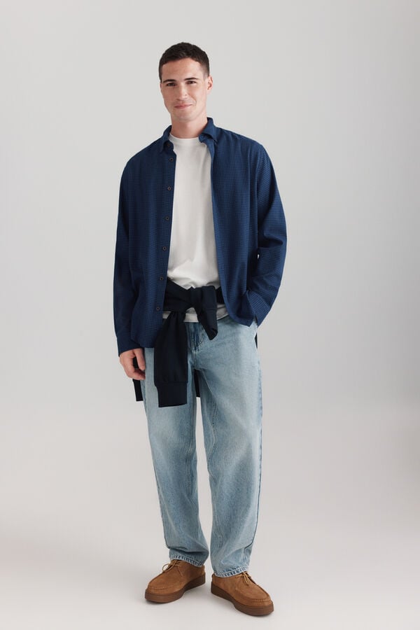 Springfield Chemise &agrave; carreaux vichy bleu