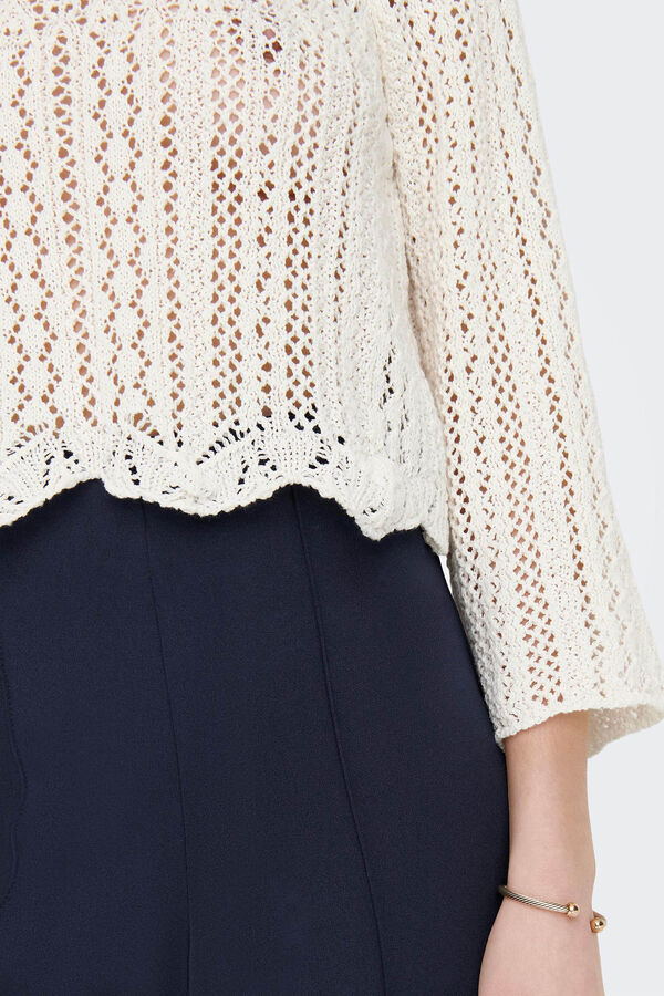 Only Gestanzter Strick- Weiß