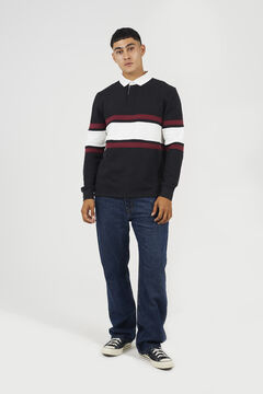 Brave Soul Sweatshirt with polo shirt collar