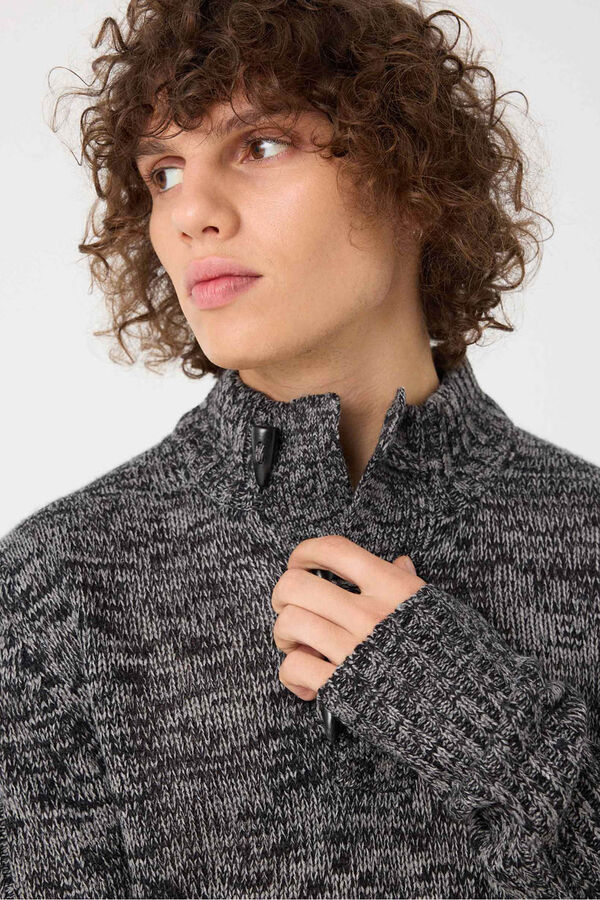 Inside Turtleneck sweater with high neck grey