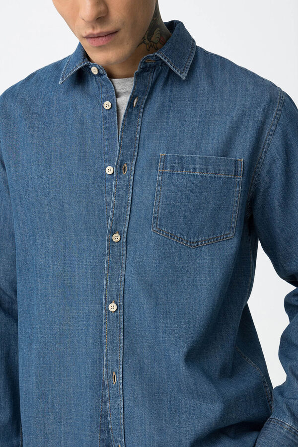 Tiffosi Regular Fit Denim Shirt bleu