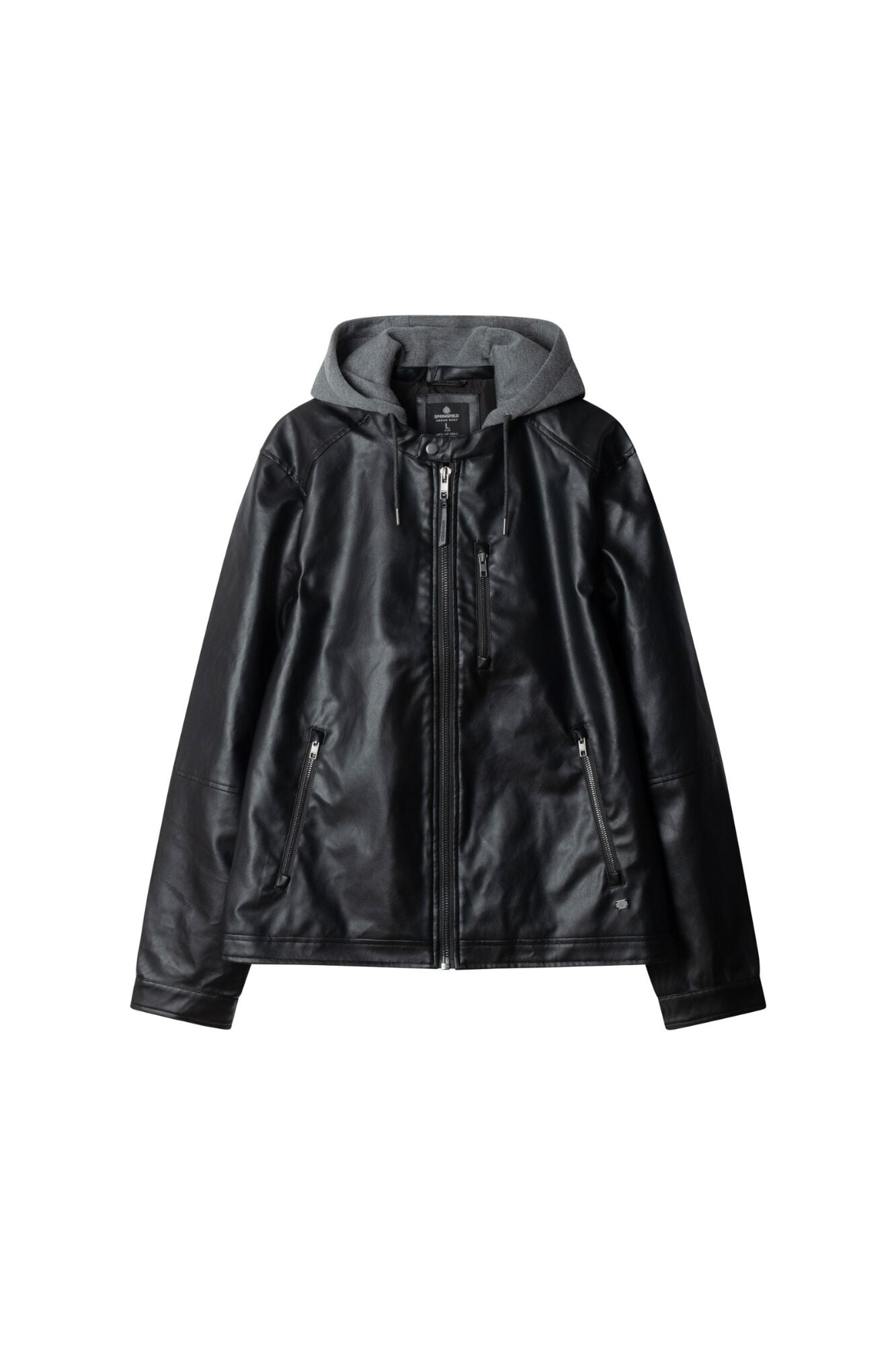 Springfield Faux leather hooded jacket