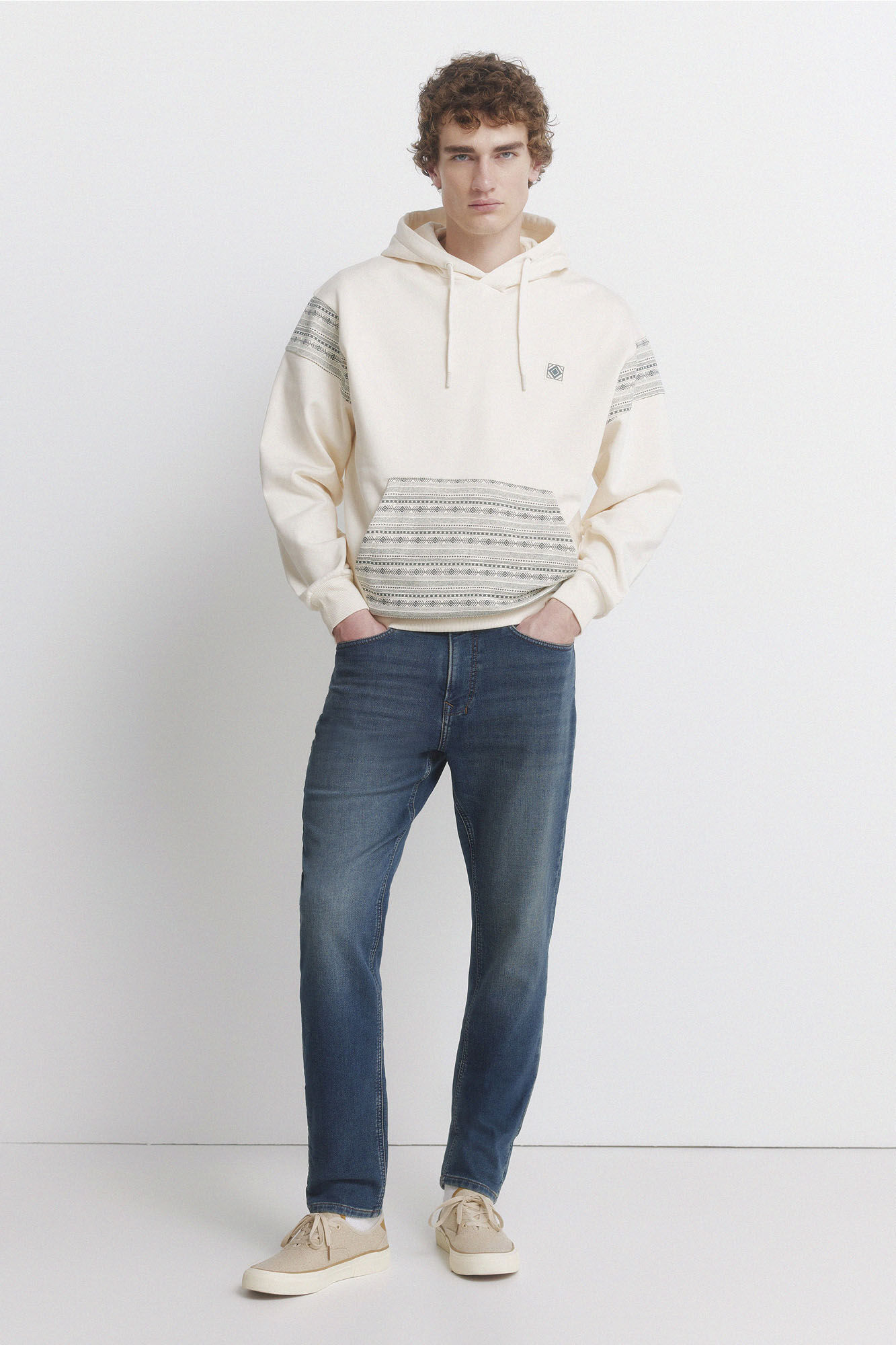 Springfield Jeans slim fit em denim de malha sobretingido