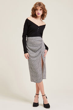 Springfield Midi skirt with slit and frills black