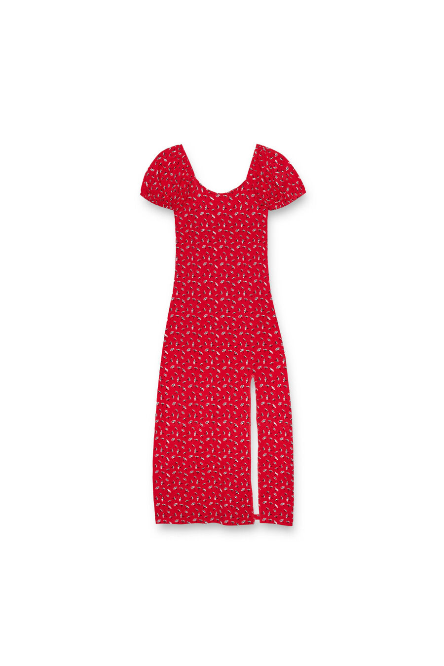 Vestido midi manga corta