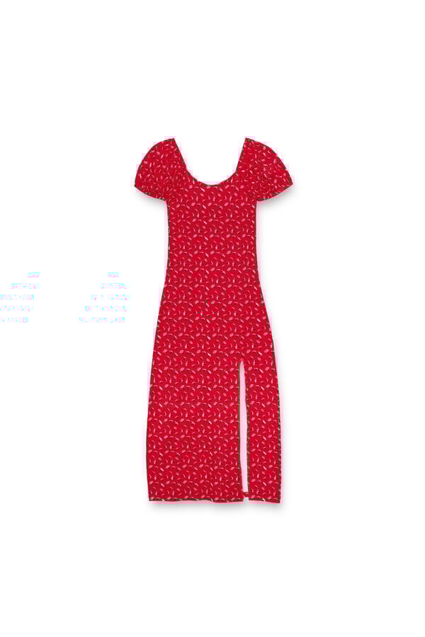 Inside Short sleeve midi dress red