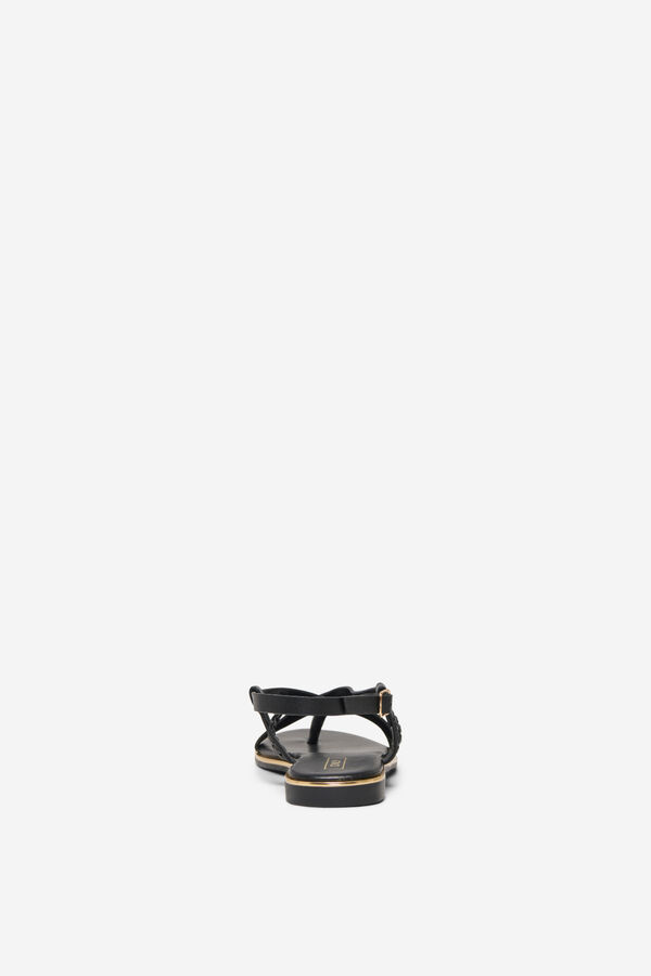 Only Sandalia plana tachas negro