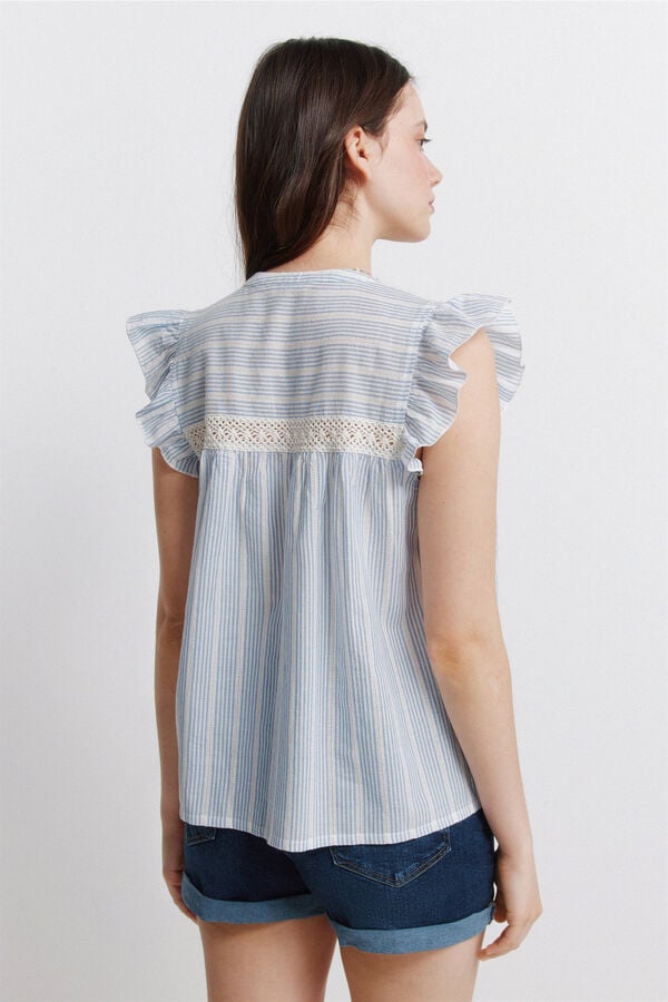 Springfield Romantic pleated blouse blue