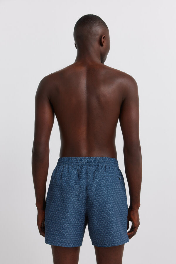 Springfield Maillot de bain imprim&eacute; mosa&iuml;que poche zipp&eacute;e bleu