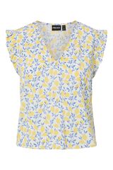 Pieces Top fluido estampado sem mangas branco