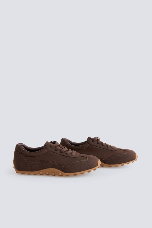 Springfield Faux suede sneakers brown