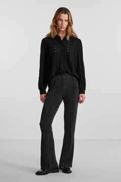 Springfield Flared trousers with glitter detail black
